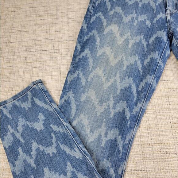 7 For All Mankind‎ 7FAM Women's Cropped Skinnies Chevron Jeans Size 24 - Picture 2 of 7
